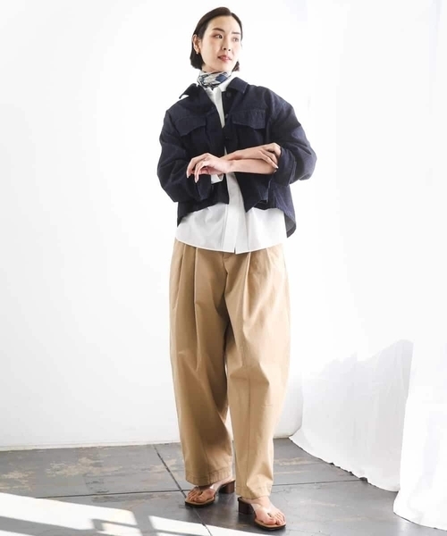 MICHEL KLEIN（ミッシェル・クラン）の「[セットアップ対応]デニムダブルポケットブルゾン（デニムジャケット・レディース・ネイビー・38）」の6枚目の写真