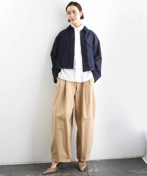 MICHEL KLEIN（ミッシェル・クラン）の「[セットアップ対応]デニムダブルポケットブルゾン（デニムジャケット・レディース・ネイビー・38）」の11枚目の写真