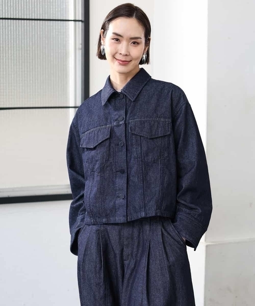 MICHEL KLEIN（ミッシェル・クラン）の「[セットアップ対応]デニムダブルポケットブルゾン（デニムジャケット・レディース・ネイビー・38）」の15枚目の写真