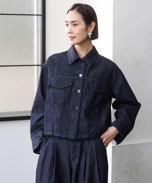 MICHEL KLEIN（ミッシェル・クラン）の「[セットアップ対応]デニムダブルポケットブルゾン（デニムジャケット・レディース・ネイビー・38）」の16枚目の写真