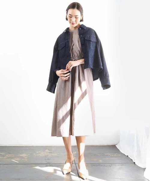 MICHEL KLEIN（ミッシェル・クラン）の「[セットアップ対応]デニムダブルポケットブルゾン（デニムジャケット・レディース・ネイビー・38）」の20枚目の写真