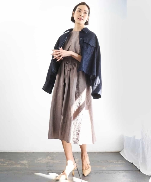 MICHEL KLEIN（ミッシェル・クラン）の「[セットアップ対応]デニムダブルポケットブルゾン（デニムジャケット・レディース・ネイビー・38）」の21枚目の写真