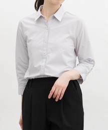 【らくらくアイロン】らくらく7分袖スキッパーシャツ