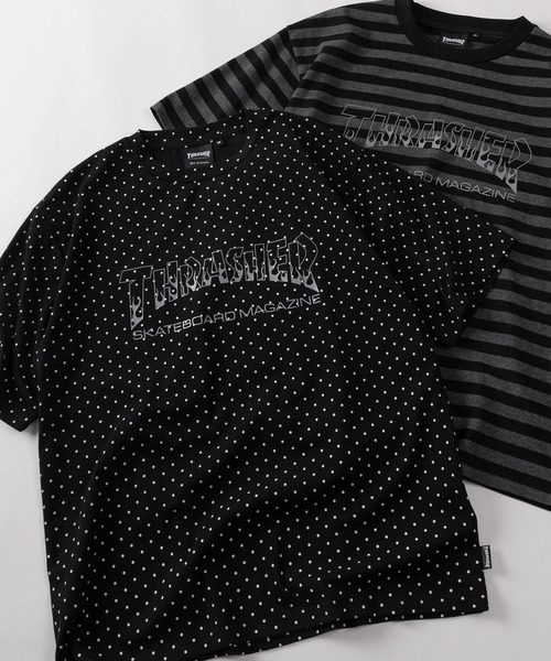 THRASHER（スラッシャー）の「【70】【THRASHER/スラッシャー】カモフラ/レオパード/ボーダー/ドット ブランドロゴ アソート 総柄Tシャツ/ショート丈有り（Tシャツ/カットソー・メンズ・ベージュ/ブラック/ブラック系/ブラック系1/グリーン/グレー・XL/L/M/FREE）」の21枚目の写真