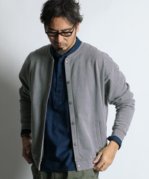 The DUFFER of ST.GEORGE | PIGMENT DYED POWDER WASH SNAP CARDIGAN：ピグメントダイ スナップカーディガン / スウェットアウター / ヴィンテージ加工(スウェット)
