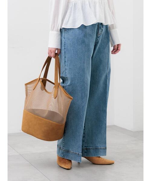 Te chichi（テチチ）の「メッシュコンビトートバッグ（ハンドバッグ・レディース・ブラック/キャメル・F）」の4枚目の写真