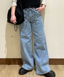 SOMETHING(サムシング)【レディース】「LISA」ベルト付きワイドパンツ