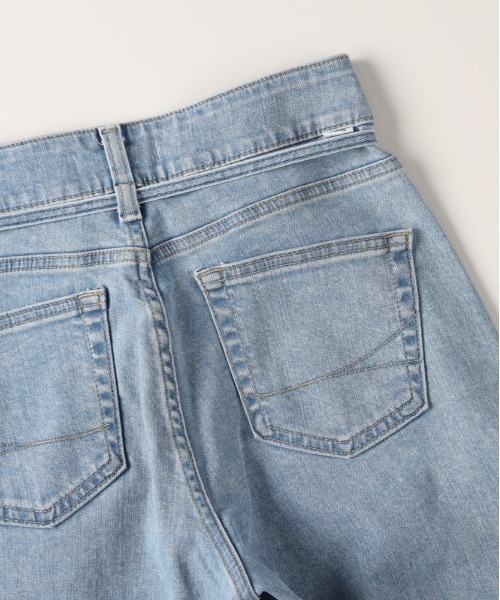 SOMETHING(サムシング)の「SOMETHING(サムシング)【レディース】「LISA」ベルト付きワイドパンツ(デニムパンツ・レディース・ライトインディゴブルー・XS/S/M/L)」の5枚目の写真