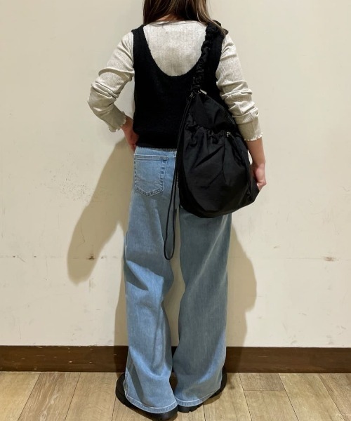 SOMETHING(サムシング)の「SOMETHING(サムシング)【レディース】「LISA」ベルト付きワイドパンツ(デニムパンツ・レディース・ライトインディゴブルー・XS/S/M/L)」の12枚目の写真