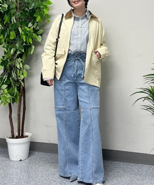 SOMETHING(サムシング)の「SOMETHING(サムシング)【レディース】「LISA」ベルト付きワイドパンツ(デニムパンツ・レディース・ライトインディゴブルー・XS/S/M/L)」の20枚目の写真