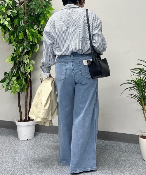 SOMETHING(サムシング)の「SOMETHING(サムシング)【レディース】「LISA」ベルト付きワイドパンツ(デニムパンツ・レディース・ライトインディゴブルー・XS/S/M/L)」の19枚目の写真
