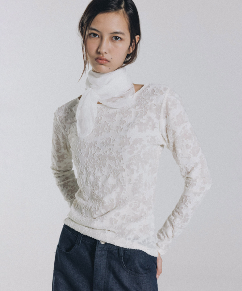 ANDNEEDS（アンドニーズ）の「Rivera sheer long sleeve (ivory)（Tシャツ/カットソー・レディース・その他・FREE）」の4枚目の写真