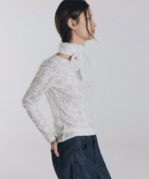 ANDNEEDS（アンドニーズ）の「Rivera sheer long sleeve (ivory)（Tシャツ/カットソー・レディース・その他・FREE）」の2枚目の写真