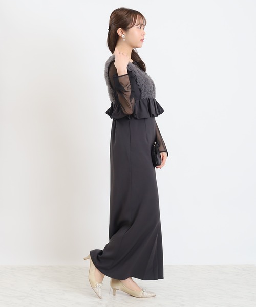 TRUDEA(トルディア)の「ボリュームチュールペプラムドレス(ドレス・レディース・ブラック/チャコールグレー・MEDIUM)」の10枚目の写真