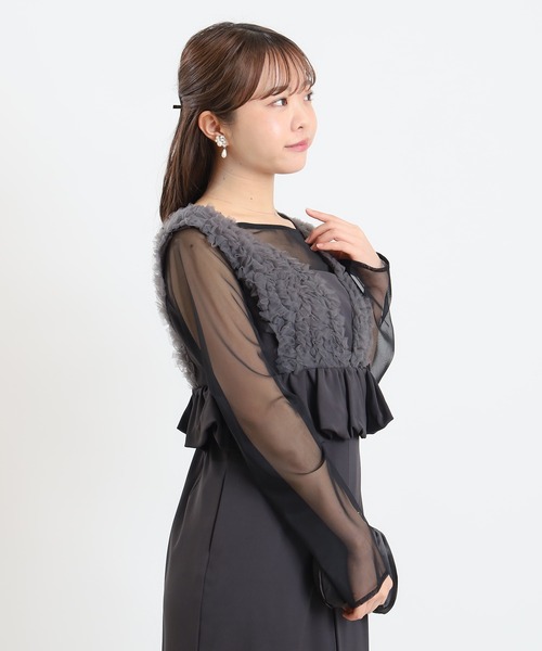 TRUDEA(トルディア)の「ボリュームチュールペプラムドレス(ドレス・レディース・ブラック/チャコールグレー・MEDIUM)」の14枚目の写真
