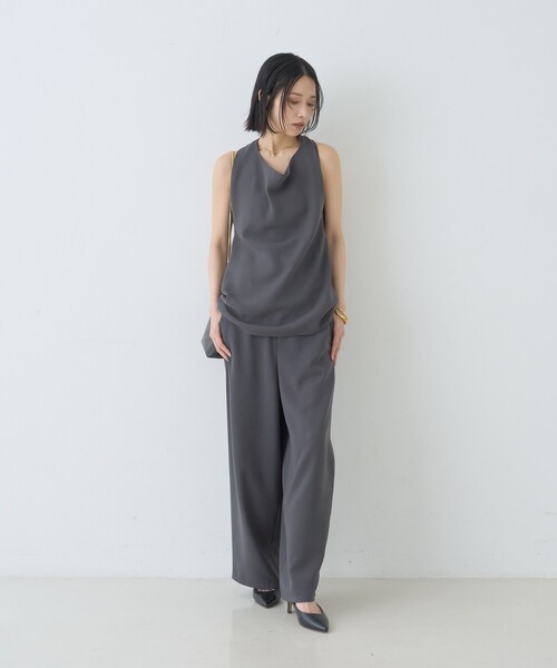 Rouge vif（ルージュヴィフ）の「【セットアップ対応】ホルダーネックブラウス/ビスチェ/レイヤード（シャツ/ブラウス・レディース・チャコールグレー/ブラック・フリー）」の20枚目の写真