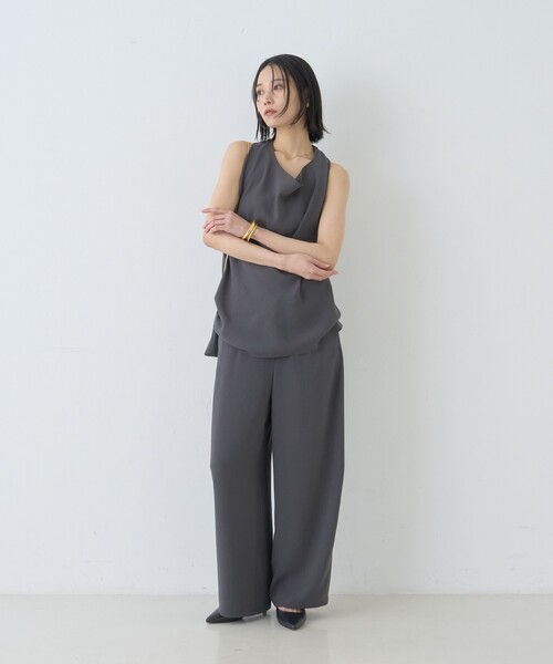 Rouge vif（ルージュヴィフ）の「【セットアップ対応】ホルダーネックブラウス/ビスチェ/レイヤード（シャツ/ブラウス・レディース・チャコールグレー/ブラック・フリー）」の21枚目の写真