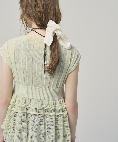 Firsthand（ファーストハンド）の「Firsthand/ファーストハンド ジャパンメイド ホールガーメント ペプラム トップス（ニット/セーター・レディース・ブラック/ブルーグリーン/ラベンダー・FREE）」の7枚目の写真