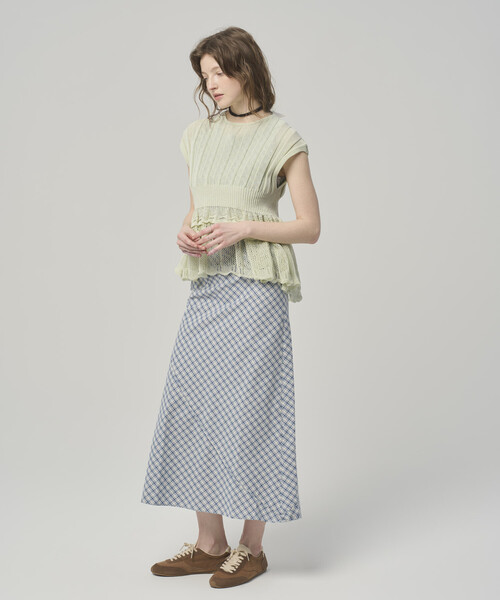 Firsthand（ファーストハンド）の「Firsthand/ファーストハンド ジャパンメイド ホールガーメント ペプラム トップス（ニット/セーター・レディース・ブラック/ブルーグリーン/ラベンダー・FREE）」の9枚目の写真