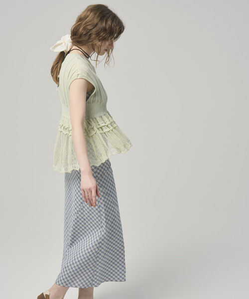 Firsthand（ファーストハンド）の「Firsthand/ファーストハンド ジャパンメイド ホールガーメント ペプラム トップス（ニット/セーター・レディース・ブラック/ブルーグリーン/ラベンダー・FREE）」の10枚目の写真