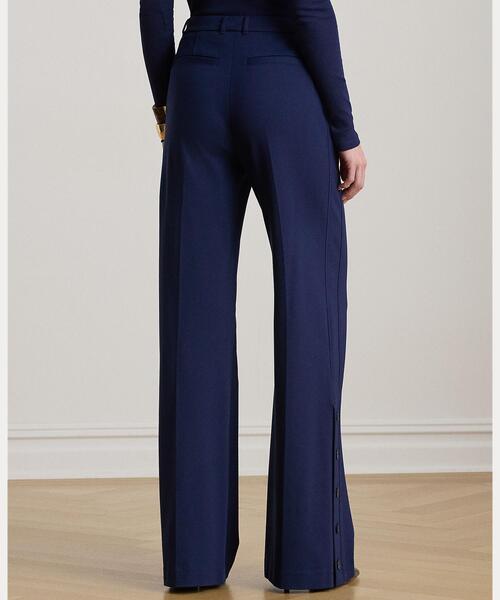 LAUREN RALPH LAUREN（ローレン ラルフ ローレン）の「ボタントリム ポンチ ワイドレッグ パンツ（その他パンツ・レディース・ネイビー系1・0/00/6/4/2）」の5枚目の写真