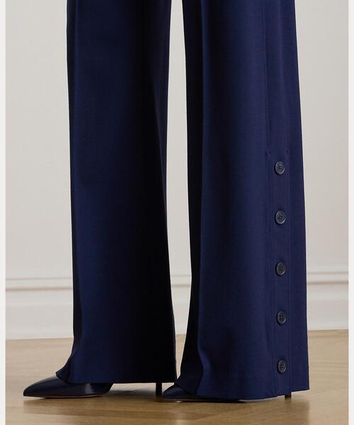 LAUREN RALPH LAUREN（ローレン ラルフ ローレン）の「ボタントリム ポンチ ワイドレッグ パンツ（その他パンツ・レディース・ネイビー系1・0/00/6/4/2）」の2枚目の写真