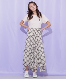シアーチェックラッフルフリルスカート