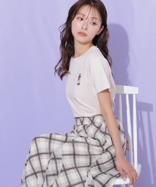 JILL by JILL STUART(ジルバイジルスチュアート)の「シアーチェックラッフルフリルスカート(スカート・レディース・ブラウン系その他/ブラック系その他・FREE)」の21枚目の写真