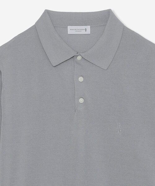 MACKINTOSH LONDON（マッキントッシュ ロンドン）の「シルクコットンドレスニットPOLO（ポロシャツ・メンズ・グレー/ダークネイビー・M/XL/L）」の4枚目の写真
