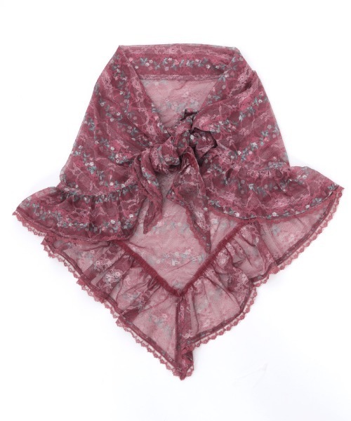 axes femme(アクシーズファム)の「苺柄マルチWAYストール(マフラー・レディース・レッド/キナリ・FREE)」の4枚目の写真