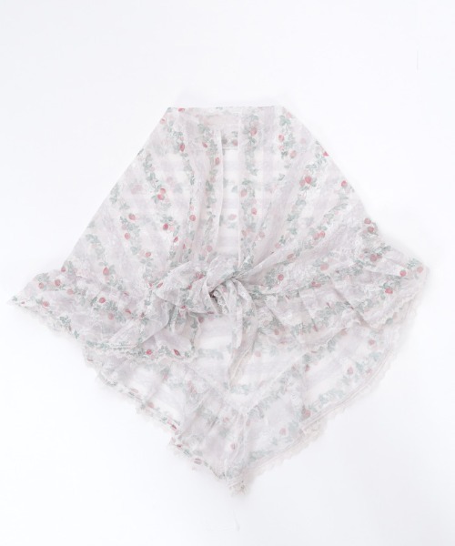 axes femme(アクシーズファム)の「苺柄マルチWAYストール(マフラー・レディース・レッド/キナリ・FREE)」の12枚目の写真