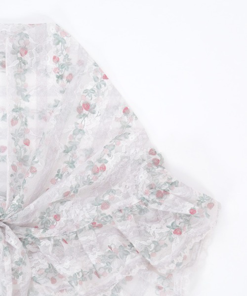 axes femme(アクシーズファム)の「苺柄マルチWAYストール(マフラー・レディース・レッド/キナリ・FREE)」の13枚目の写真