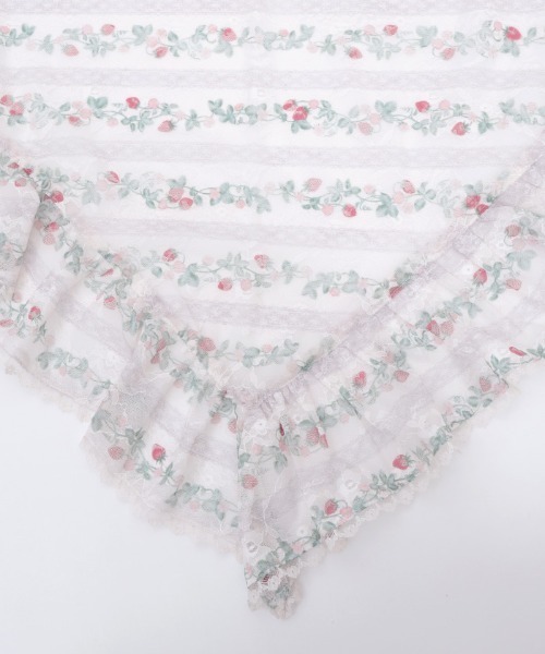 axes femme(アクシーズファム)の「苺柄マルチWAYストール(マフラー・レディース・レッド/キナリ・FREE)」の17枚目の写真