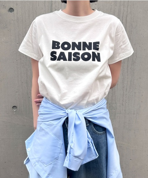 Maison Calme(メゾンカルム)の「【3 色展開】ロゴプリント T シャツ 半袖 レディース 定番 コットン(Tシャツ/カットソー・レディース・チャコール/ホワイト/グレー・F)」の12枚目の写真