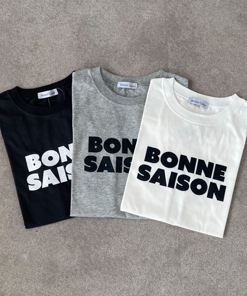 Maison Calme(メゾンカルム)の「【3 色展開】ロゴプリント T シャツ 半袖 レディース 定番 コットン(Tシャツ/カットソー・レディース・チャコール/ホワイト/グレー・F)」の4枚目の写真