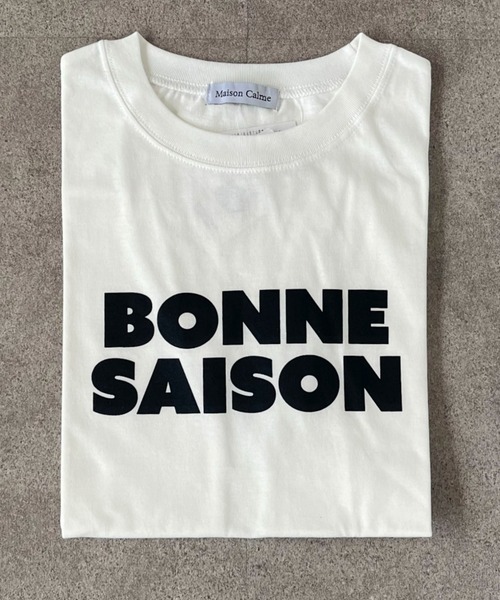 Maison Calme(メゾンカルム)の「【3 色展開】ロゴプリント T シャツ 半袖 レディース 定番 コットン(Tシャツ/カットソー・レディース・チャコール/ホワイト/グレー・F)」の7枚目の写真