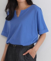 綿100%キーネックドルマンTシャツ