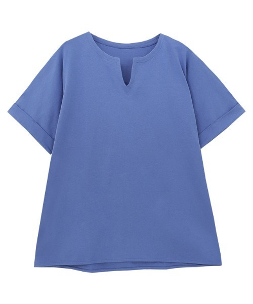 Pierrot(ピエロ)の「綿100%キーネックドルマンTシャツ(Tシャツ/カットソー・レディース・ブラック/グレー系その他/オフホワイト/ブルー/チャコール・M/L)」の10枚目の写真