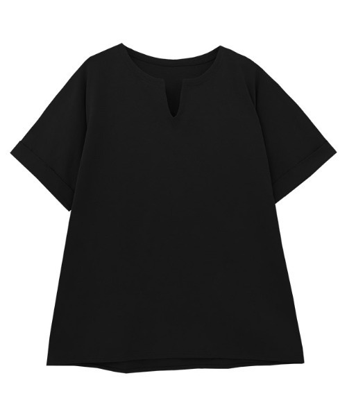 Pierrot(ピエロ)の「綿100%キーネックドルマンTシャツ(Tシャツ/カットソー・レディース・ブラック/グレー系その他/オフホワイト/ブルー/チャコール・M/L)」の13枚目の写真