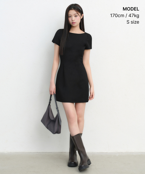 MUSINSA STANDARD WOMAN（ムシンサスタンダードウーマン）の「ウィメンズフォーマルミニドレス[ブラック]（ワンピース・レディース・その他・X-SMALL/SMALL/MEDIUM/LARGE）」の2枚目の写真