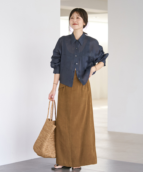plage（プラージュ）の「suede like スカート（スカート・レディース・キャメル・34/36/38）」の4枚目の写真