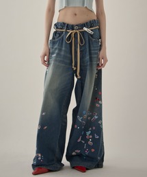 Maison MIHARA YASUHIRO（メゾンミハラヤスヒロ）の「【MIHARA YASUHIRO/ミハラヤスヒロ】DENIM HUGE DETAIL PANTS w KIDS STICKER/デニムヒュージディテールパンツキッズステッカー/ウォッシャブルデニム（デニムパンツ）」