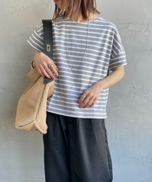 [ORCIVAL/オーシバル] ボートネック ショートスリーブカットソー