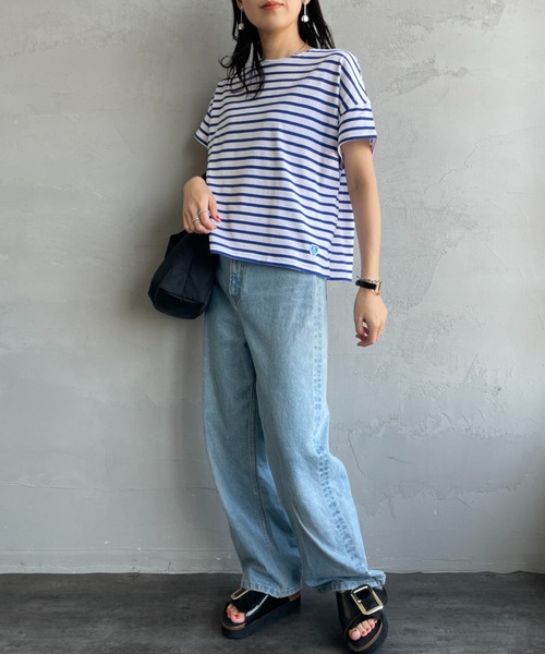 船型領短袖上衣