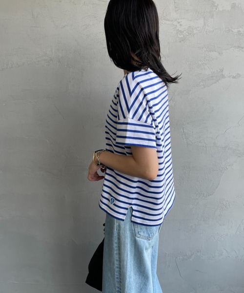 ORCIVAL（オーシバル）の「[ORCIVAL/オーシバル] ボートネック ショートスリーブカットソー（Tシャツ/カットソー・レディース・ブラック/グレー系その他/ライトベージュ/ホワイト/グレー系その他2/ブルー系その他・1）」の22枚目の写真