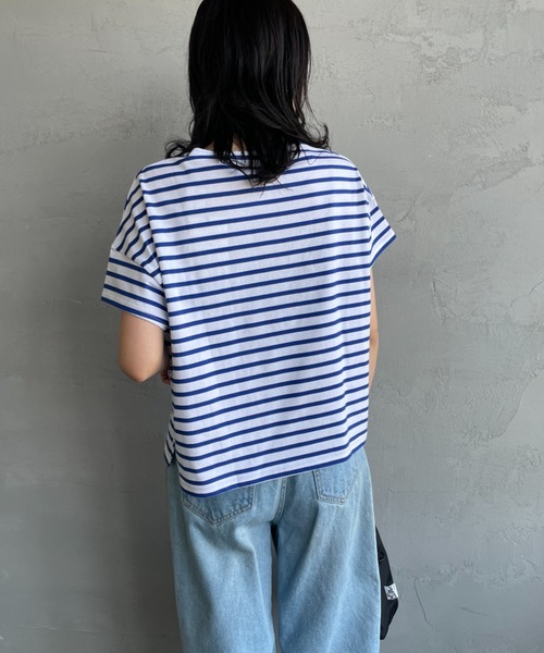 ORCIVAL（オーシバル）の「[ORCIVAL/オーシバル] ボートネック ショートスリーブカットソー（Tシャツ/カットソー・レディース・ブラック/グレー系その他/ライトベージュ/ホワイト/グレー系その他2/ブルー系その他・1）」の21枚目の写真