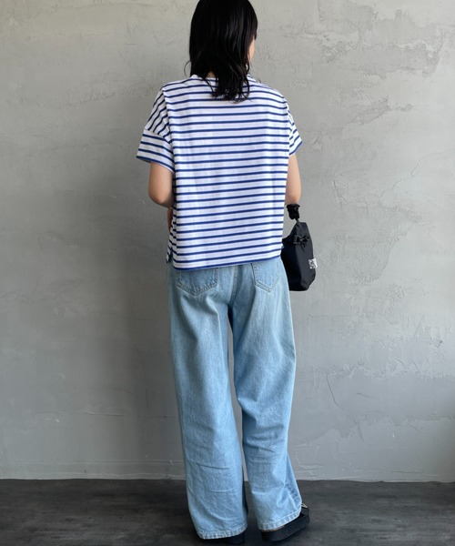 ORCIVAL（オーシバル）の「[ORCIVAL/オーシバル] ボートネック ショートスリーブカットソー（Tシャツ/カットソー・レディース・ブラック/グレー系その他/ライトベージュ/ホワイト/グレー系その他2/ブルー系その他・1）」の18枚目の写真