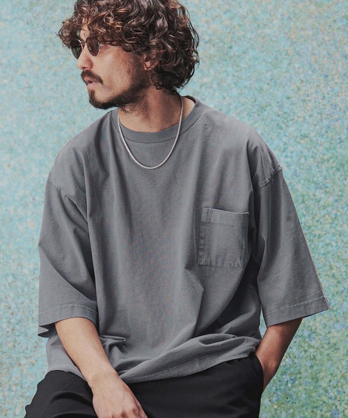 THEOREM(セオレム)の「mt10473- USA Cotton Draw Cord Tee Tシャツ(TRM-6681)(Tシャツ/カットソー・メンズ・スミクロ/グレー・L/M)」の2枚目の写真