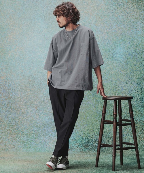 THEOREM(セオレム)の「mt10473- USA Cotton Draw Cord Tee Tシャツ(TRM-6681)(Tシャツ/カットソー・メンズ・スミクロ/グレー・L/M)」の19枚目の写真