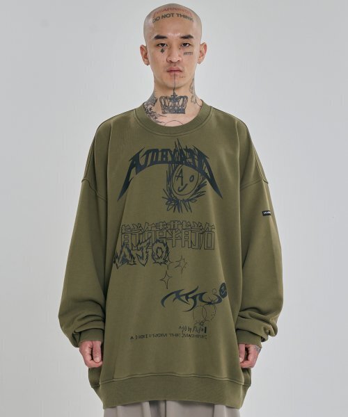 AJOBYAJO（アジョバイアジョ）の「[PBA] AJOLICA Collage Sweatshirt [KHAKI]（スウェット・レディース・その他・LARGE/XL）」の5枚目の写真